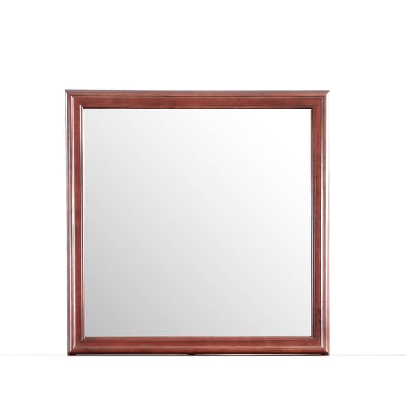 Passion Furniture Classic Square Wood Dresser Mirror - 38x38 - image 