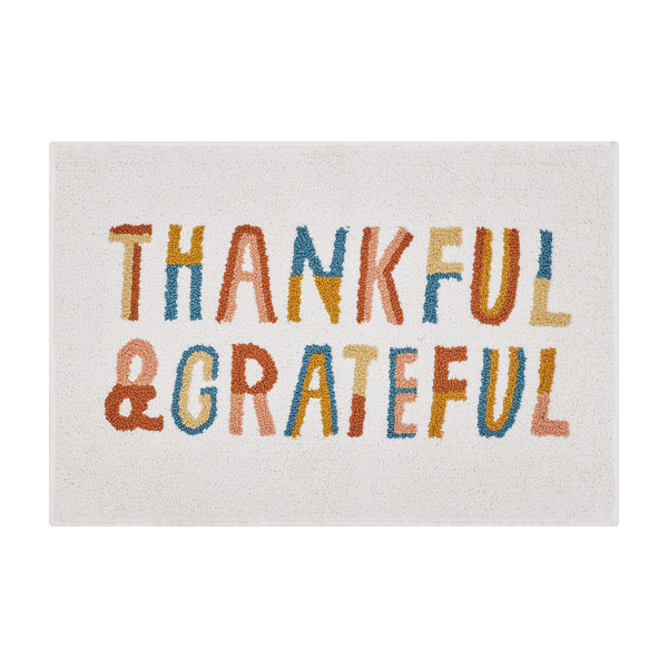Hallmark™ Multicolor Thankful/Grateful Microfiber 20x30 Bath Rug - image 