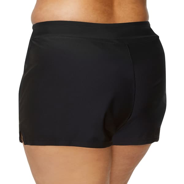 Plus Size Island Waves Solid Swim Shorts
