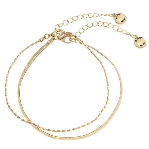 Steve Madden Delicate Chain Duo Anklet Set - image 