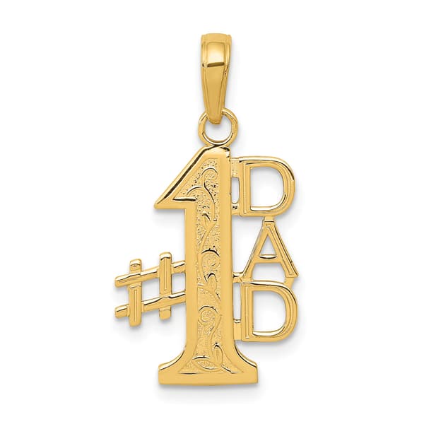 Mens Gold Classics&#40;tm&#41; 14kt. #1 DAD Pendant - image 