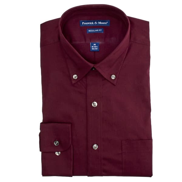 Mens Preswick & Moore&#174; Luxury Regular Fit Dress Shirt - Wine