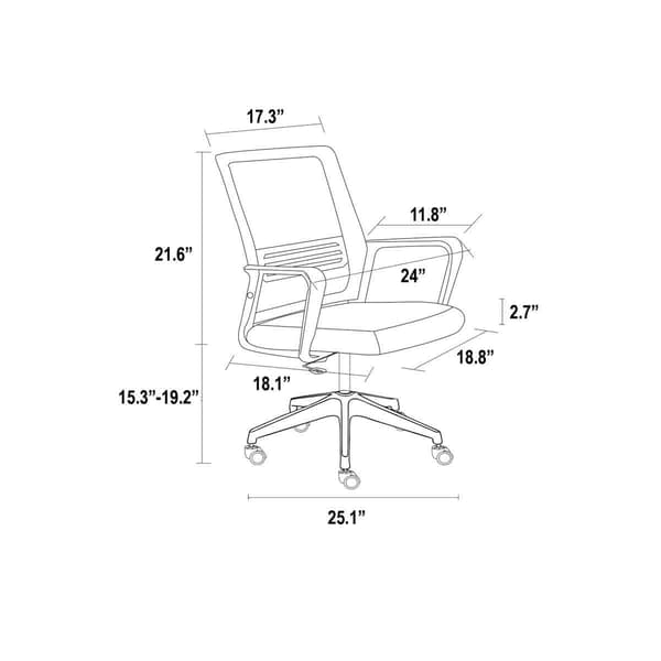 FM FURNITURE Albury Black Office Chair