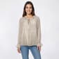 Womens Adrianna Papell Long Sleeve Ruffle Tie Neck Dot Blouse - image 1