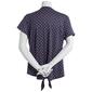 Womens C''est La Vie Short Sleeve Daisy Button Tie Front Blouse - image 2