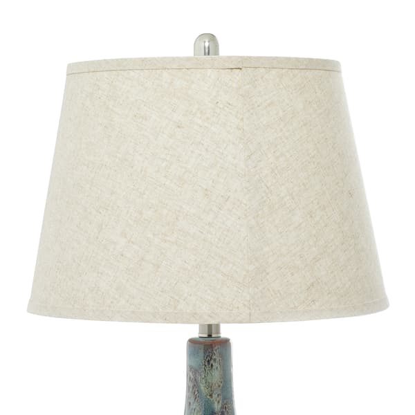 9th & Pike® Ceramic Round Blue Table Lamp - Set of 2