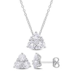Gemstone Classics(tm) 3 1/2kt. Created White Sapphire Pendant Set