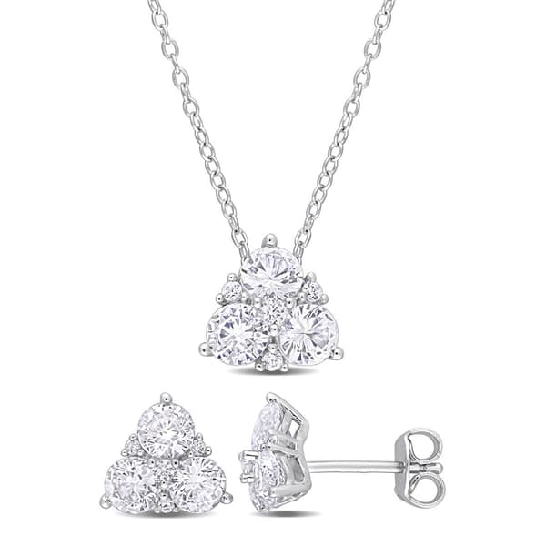 Gemstone Classics(tm) 3 1/2kt. Created White Sapphire Pendant Set - image 