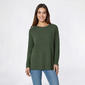Womens Emily Daniels Long Sleeve Solid Crew Neck Sweater - image 3