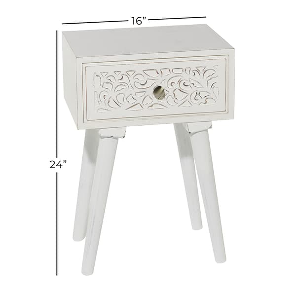 9th & Pike&#174; Wood Carved Side Table