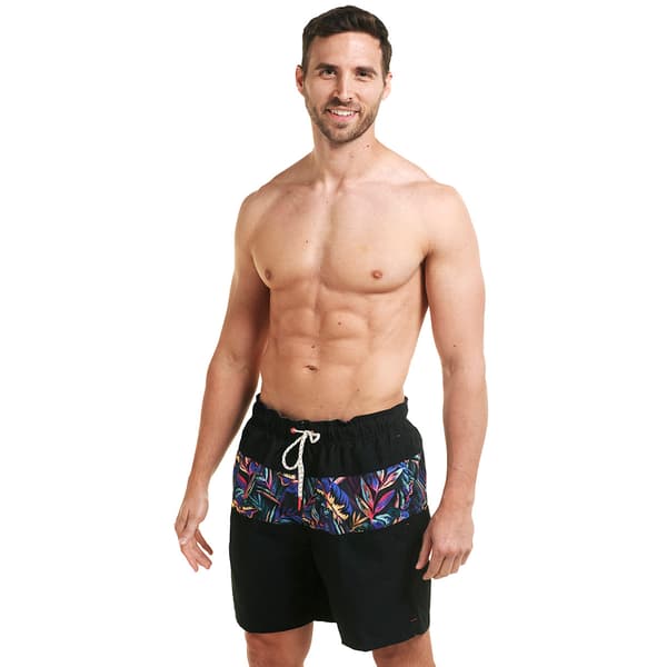 Mens Hawaiian Authentics Color Block Tropic Swim Trunks