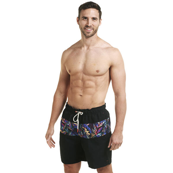 Mens Hawaiian Authentics Color Block Tropic Swim Trunks - image 