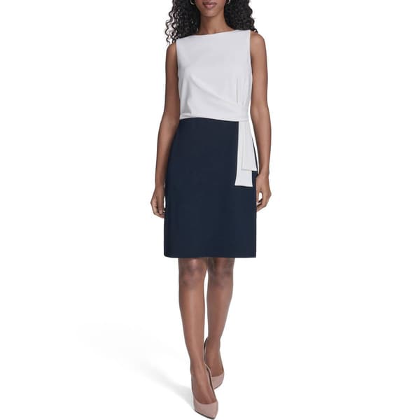Womens Tommy Hilfiger Sleeveless Color Block Sheath Dress