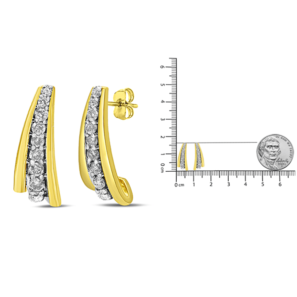 Haus of Brilliance 0.50ctw. Diamond Graduated Huggie Earrings