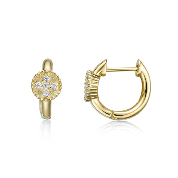 Brilliant Grown 18kt. Gold-Plated Lab-Grown Diamond Hoop Earrings