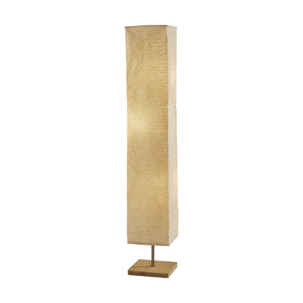 HomeRoots 58 Natural Column Floor Lamp With Natural Paper Shade - image 