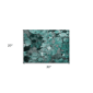 HomeRoots Teal Black & Grey Abstract Indoor Outdoor Accent Rug - image 3
