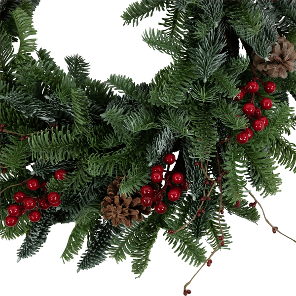 Northlight 30in. Red Berries & Pine Cones Christmas Wreath