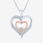 Nova Star® Pink Plated Accent Lab Grown Diamond Heart Necklace - image 2