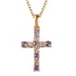 Gemstone Classics&#40;tm&#41; Created Alexandrite & Sapphire Cross Pendant - image 1