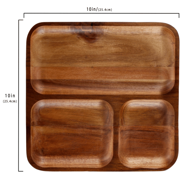 BergHOFF Acacia Wood 2pc. Divided Tray & Serving Platter Set