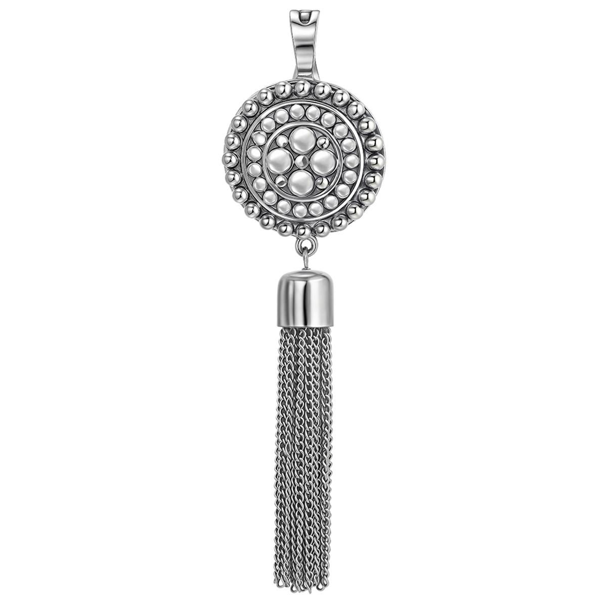 Wearable Art Antique Circle with Tassel Enhancer Pendant