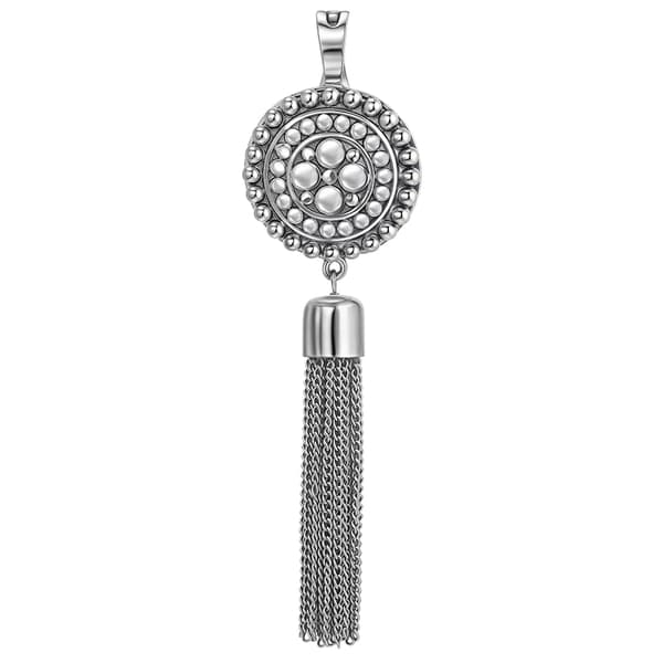 Wearable Art Antique Circle with Tassel Enhancer Pendant - image 