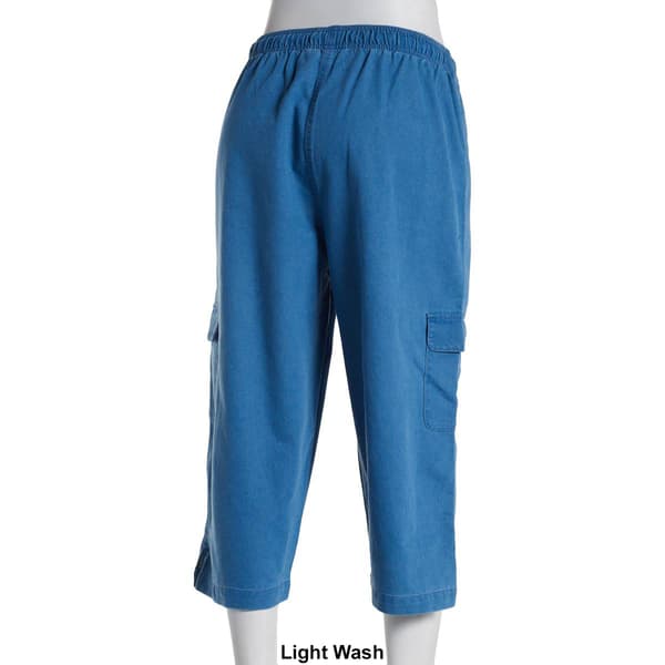 Petite Hasting & Smith Solid Denim Cargo Capri Pants