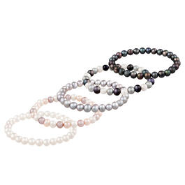 Splendid Pearls Elastic Freshwater Pearl Bracelet - Set of 5