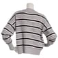 Juniors Pink Rose Shaker Stitch Boxy Striped V-Neck Cardigan - image 2