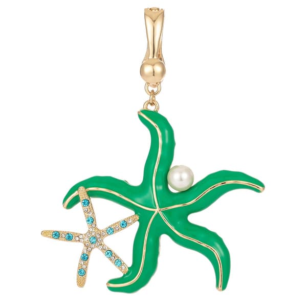 Wearable Art Double Starfish with Pearl Enhancer Pendant - image 