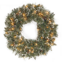 National Tree 24in. Glittery Bristle&#40;R&#41; Pine Pre-Lit Wreath