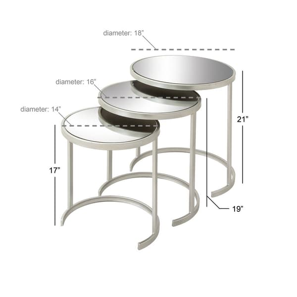 9th & Pike® Silver Tin Contemporary Accent Table - Set of 3