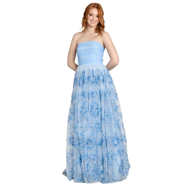 Juniors Morgan & Co. Butterfly Soutache Strapless A-Line Dress - image 
