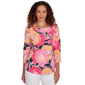 Womens Ruby Rd. Prints Charming Bold Poppies Square Neck Tee - image 1