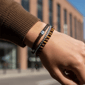 Mens Iron Saints Silver Layered Box Chain & Tiger Eye Bracelet - image 3