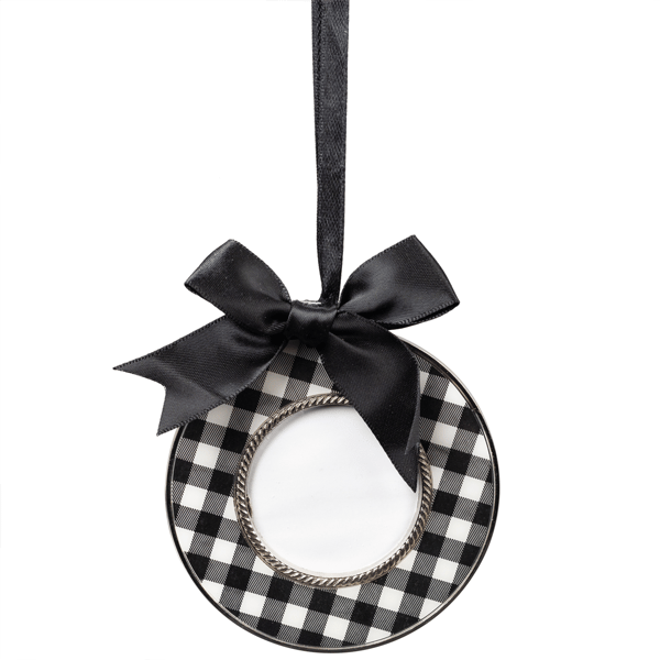 Northlight 4ct. Plaid Photo Frame Christmas Ornaments with Bows