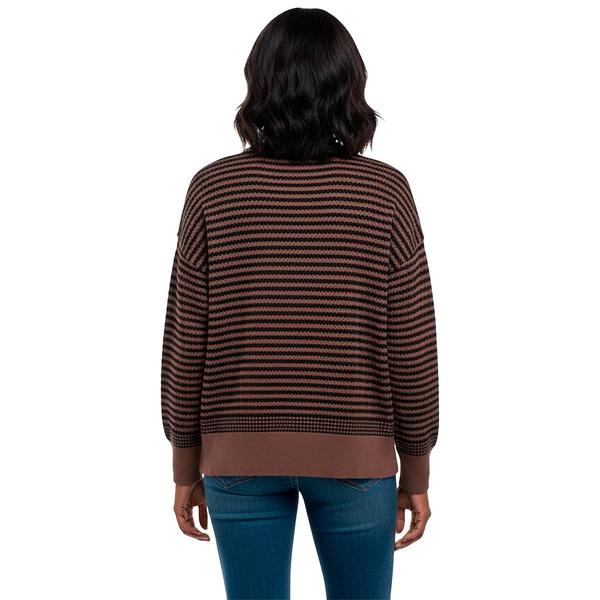 Womens Adrianna Papell Long Sleeve Stripe Sweatshirt