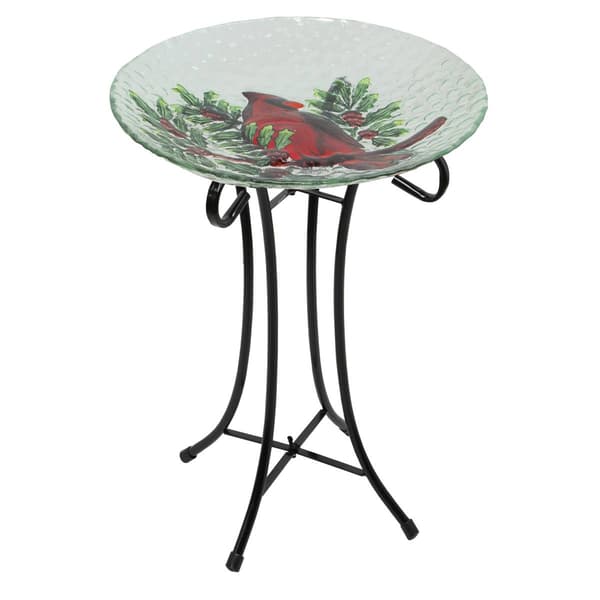 Northlight Seasonal 21in. Cardinal and Pine Cone Bird Bath
