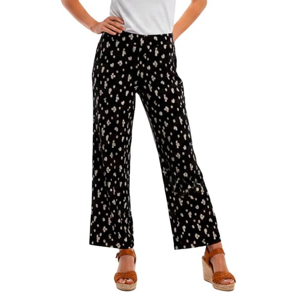 Womens Kasper Pull On Wide Leg Dot Ankle Pants