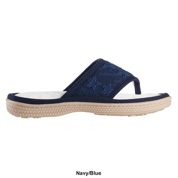 Womens Isotoner Eyelet Shield Thong Slippers
