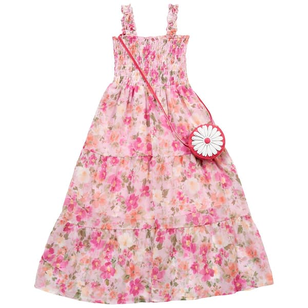 Girls (7-16) Speechless(R) Smocked Floral Maxi Dress w/ Flower Bag