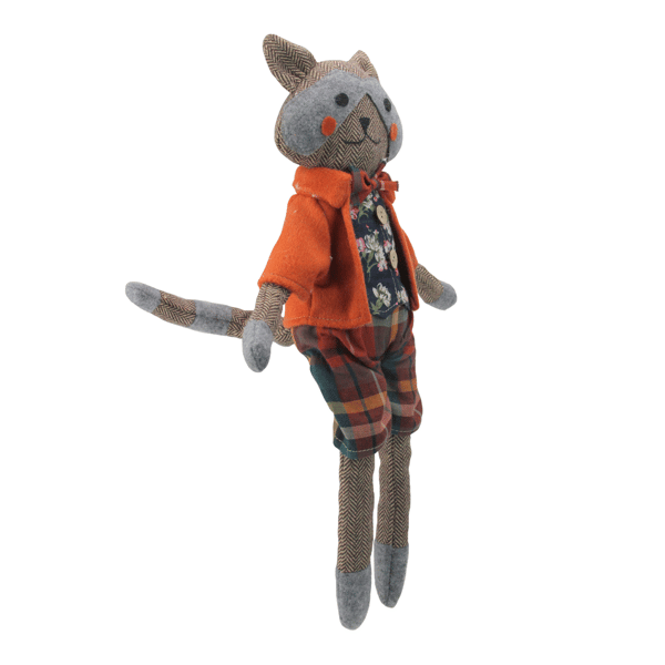 Northlight 17in. Sitting Boy Herringbone Design Fox Plush