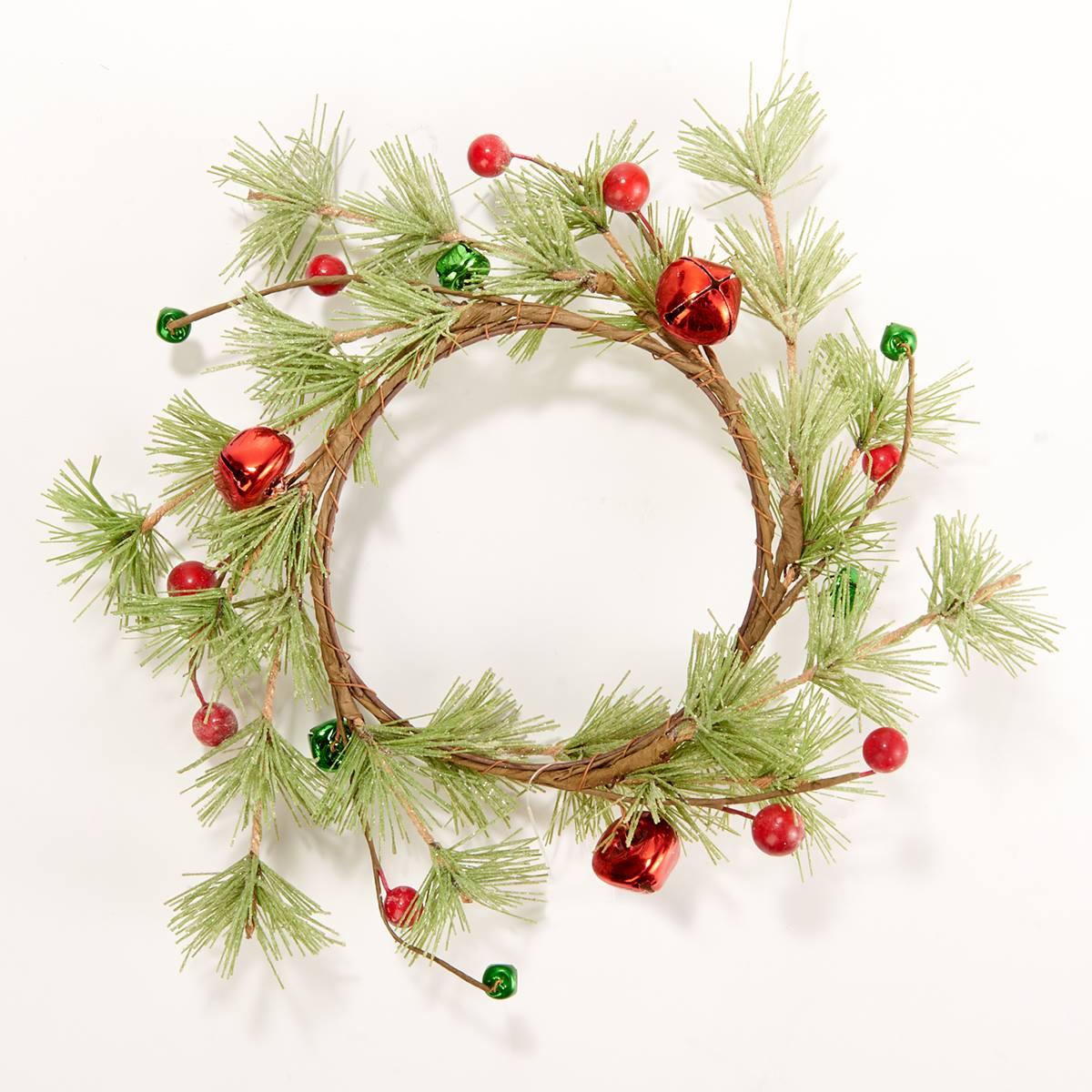 A Cheerful Giver® Pine Berry with Jingle Bells Candle Ring