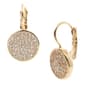 Anne Klein Gold Tone Pave Crystal Disc Drop Earrings - image 1