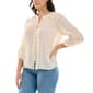 Plus Size Zac & Rachel 3/4 Sleeve Split Neck Button Front Blouse - image 3