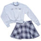 Girls (7-16) No Comment Manhattan Mock Neck Crew w/ Plaid Skirt - image 2