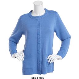 Plus Size Hasting & Smith Long Sleeve Button Front Solid Cardigan