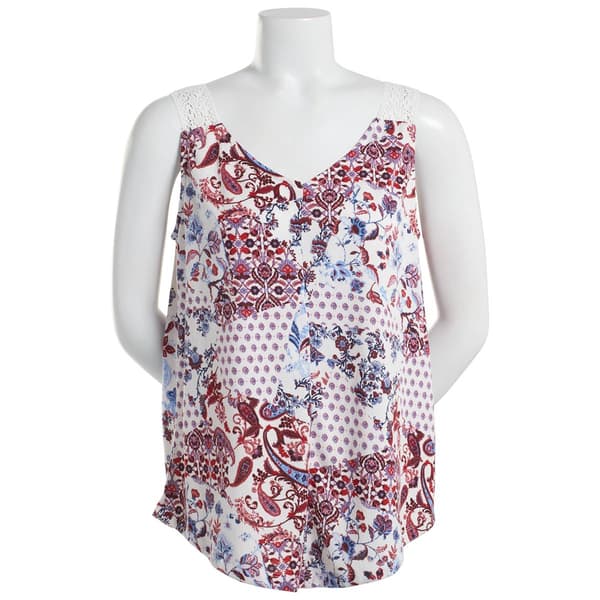 Plus Size Absolutely Famous Hanky Hem Suzani Tank Top