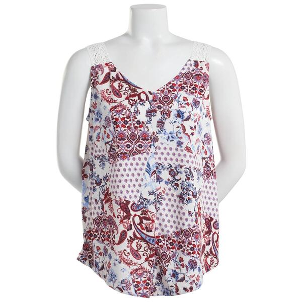 Plus Size Absolutely Famous Hanky Hem Suzani Tank Top - image 